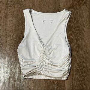 Elegant White Ruched Women's Top